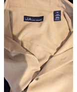 Vintage John Ashford  Shirt Mens Medium Beige Button Up Short Sleeve - £12.41 GBP