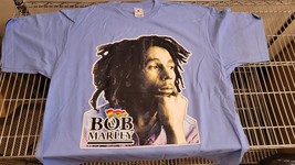Vintage Bob Marley Shirt Y2K 2000s Tee T shirt Reggae 2XL Light blue - $32.41