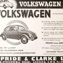 1954 Volkswagen Pride And Clarke Ltd Automotive Advertisement Automobili... - $19.99