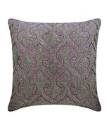 Purple Decorative Pillow Cover, Beaded 16&quot;x16&quot; Silk, Azita - $54.95+