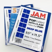 JAM PAPER Folders Heavy Duty Plastic 2 Pocket Blue 6 Pk and Divider Set - £11.60 GBP