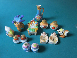 Japanese Occupied Japan Mid Century Lusterware Lot Of Shakers, Figurines 13 Pcs - £92.99 GBP