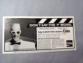 1987 Max Headroom Coca Cola Coke Coupon Advertising - £6.85 GBP