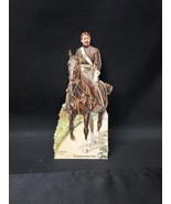 1895 Boston Globe SOLDIER ON HORSE Forbes Doll Die Cut Trade Card Victorian - $29.63