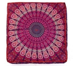 Traditional Jaipur Square Mandala Floor Cushion Decorative Throw Pillowc... - £15.63 GBP