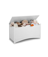 Kid&#39;s Toy Box with Flip-Top Lid and Cut-Out Pulls - Color: White - £132.97 GBP