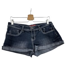 Red Rivet Denim Shorts Juniors Size 13 Dark Wash super short dark wash w... - $9.90