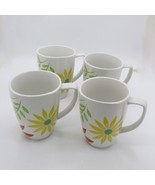 Corelle &quot;Happy Days&quot; Floral Porcelain Mug With Handle Set Of 4 Corning B... - €14,39 EUR