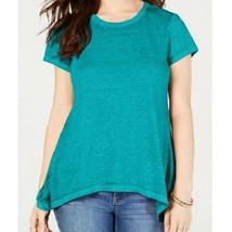 Style Co Womens Large Freshwater Blue Round Neck Short Sleeves Top NWT CJ40 - £15.43 GBP