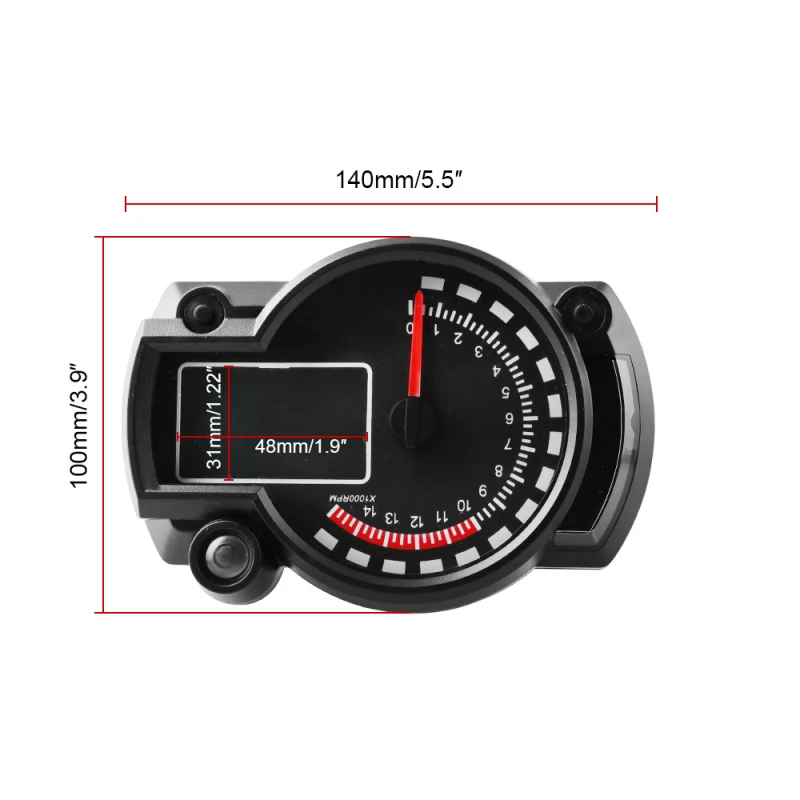 LCD Digital Speedometer for Motorbike Modification - 199km/h Display, 24-Hour - £32.73 GBP