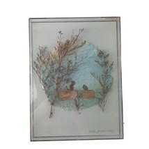 Joanne Casey Artworks Contemporary Paper Collage Chipmunks Nature Scene 1986 B20 - £167.78 GBP