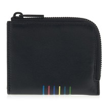 Paul Smith Leather Stripe Zip Card Holder Black BNWB ML023027 - £77.08 GBP