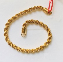 22K Bracelet Unisex Rope Chain Bracelet 3 Mm In Four Length 7.5&quot;/ 8&quot;/8.5&quot;/9&quot; - £1,085.53 GBP+