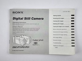 Sony Cyber Shot DSC-P71 P51 P31 Digital Camera Instruction Book Digital ... - £12.50 GBP
