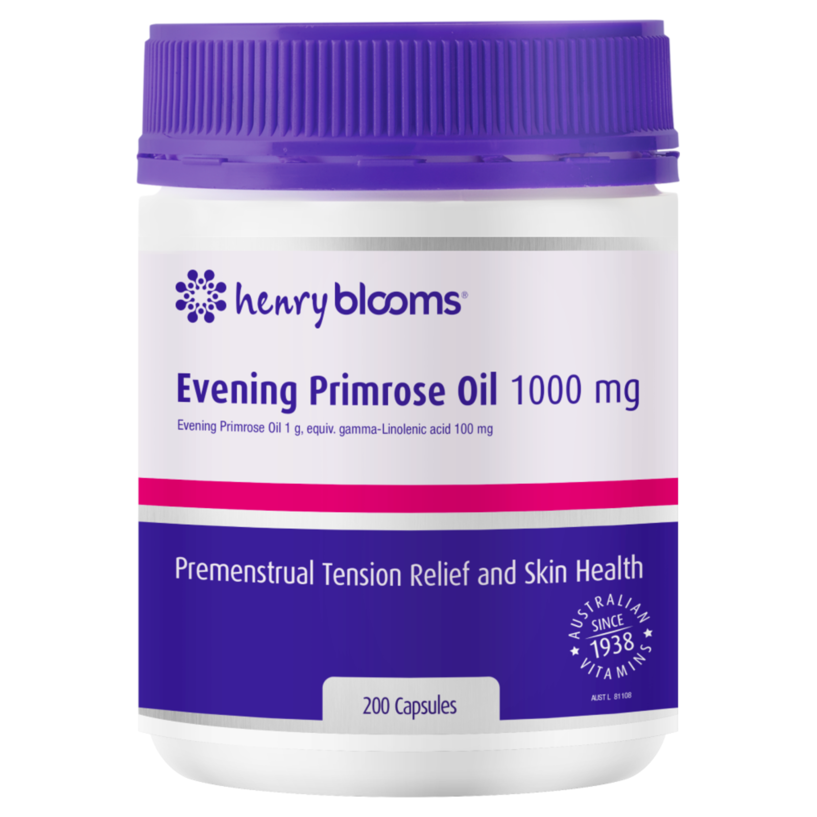 Henry Blooms Evening Primrose Oil 1000mg 200 Capsules