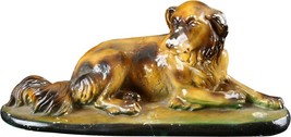 Statue Dog Chalkware Vintage French 1930 - £38.54 GBP