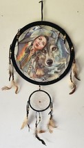 Indian Lady Wolf Teepee Moon Trees Mountain Dreamcatcher 2 Rings - £14.28 GBP