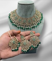 Kundan Polki High Quality Jewelry Set Arabic Indian Bridal Women Jewelry Set a - £43.63 GBP