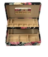 Floral Fabric-Lined Jewelry Box With Mirror &amp; Compartments For Rings &amp; A... - €24,81 EUR