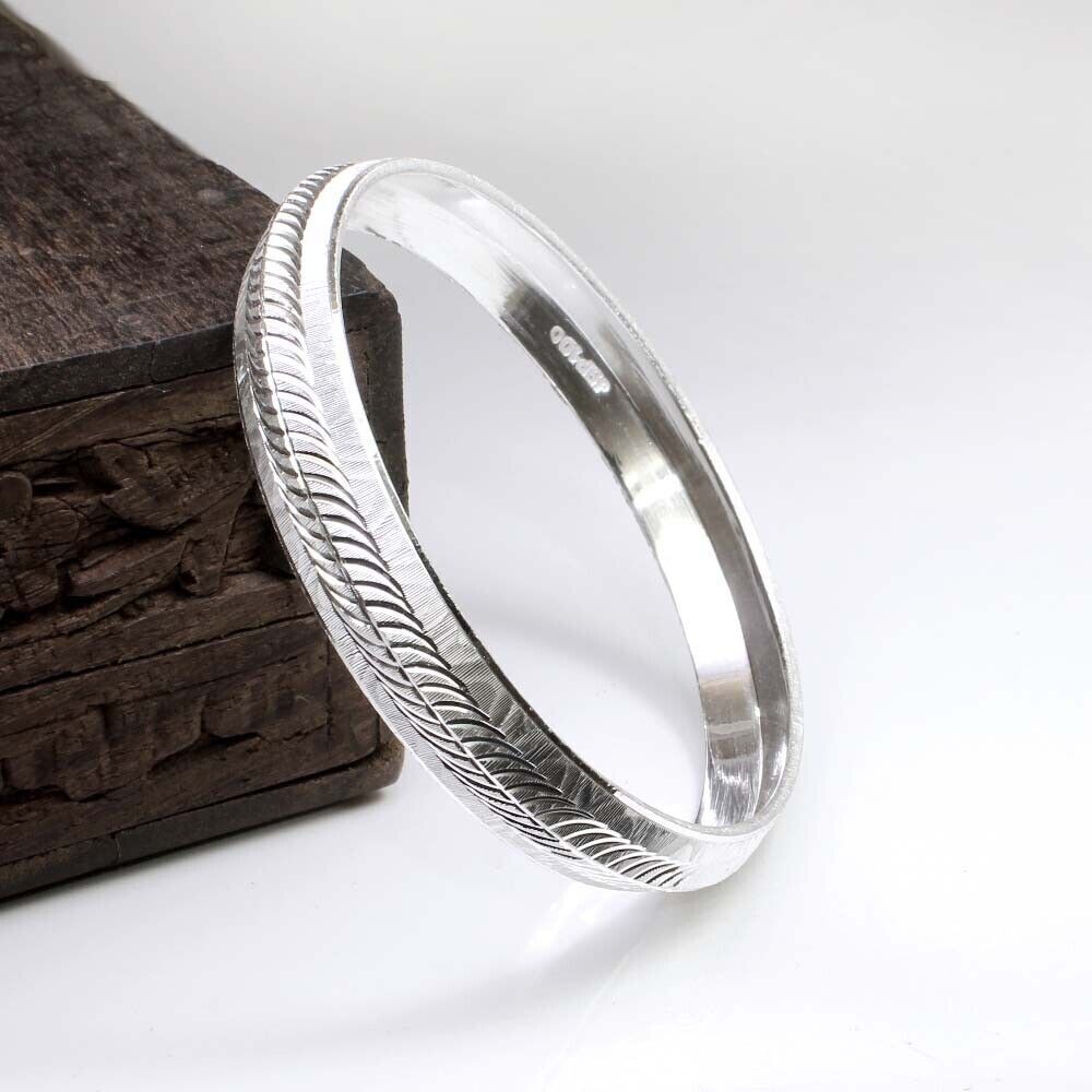 Real Solid Silver Men's Bangle Sikh Kada pure silver Bracelet