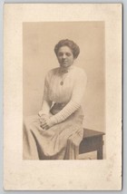 RPPC Lovely Edwardian Woman Pretty Dress Photograph c1908 Postcard A22 - £7.95 GBP