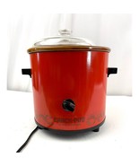 VTG Rival Crock Pot Red Flame Orange Slow Cooker 3.5 Qt Retro Model 3100/2  - $26.99