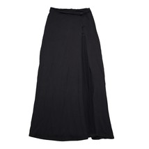 Papermoon Skirt Womens S Black Plain Elastic Waist Side Slit Pull On Lon... - $25.62