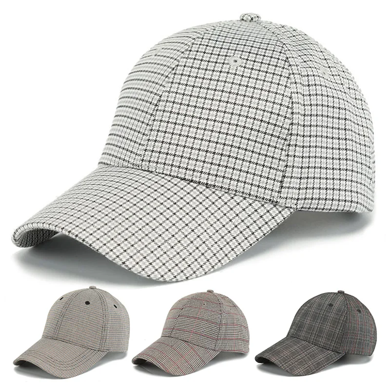 Fashion Sport Hats for Men&#39;s Baseball Cap Women Plaid Cap Cotton Gentleman Retro - £13.96 GBP