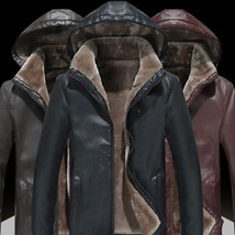 Men&#39;s Fashion Casual Zipper Slit Pocket Hooded Turn-down Collar Coat - £54.17 GBP+