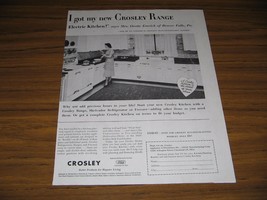 1954 Print Ad Crosley Range Kitchen Shelvador Refrigerator Happy Lady Ci... - $10.77