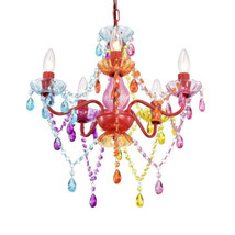 Chandeliers Modern Crystal Chandelier Lighting Colorful Chandeliers Red Metal Fr - £181.03 GBP