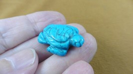 (Y-TUR-SE-504) 1&quot; Sea Turtle Blue Howlite Carving Figurine Gemstone Turtles - £6.88 GBP