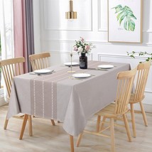100 Waterproof Rectangle PVC Tablecloth Vinyl Table Cloth Cover with Fla... - £17.77 GBP