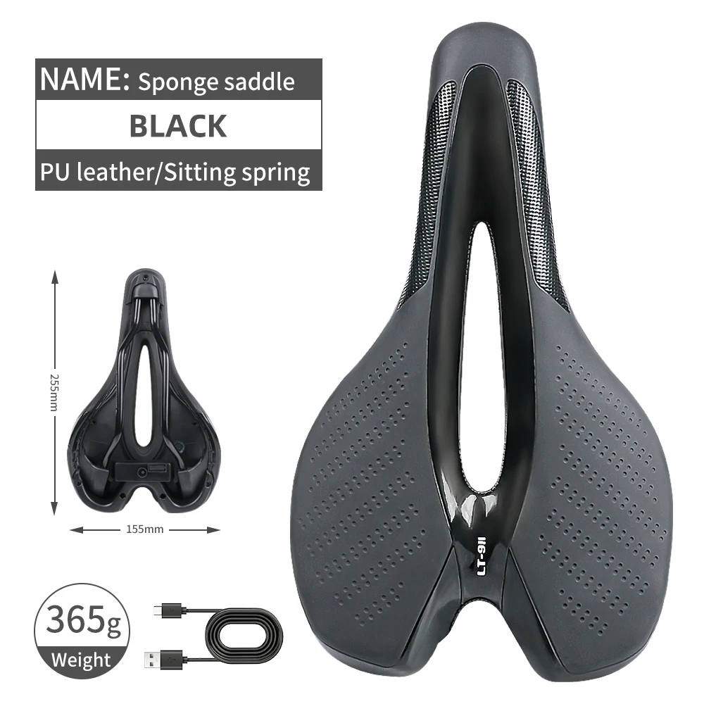 X-TIGER Bike Saddle With Taillight Road Mountain USB Charging Bicycle Seat Cushi - £103.81 GBP