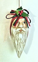 Bisque Santa Ornament Hand Painted Christmas - £14.71 GBP