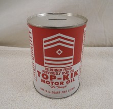 Vintage Top -  Kik Motor Oil Can Bank, Gas &amp; Oil Service Station, One Quart - $4.89