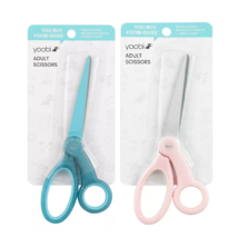 NEW Yoobi Adult Scissors pink or teal handle 4 inch silver blade - $3.95