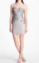 Abigail Gull Gray Combo Embellished Lace Sheath Dress 10  $368.  (BCBGMAXAZRIA) - £87.04 GBP