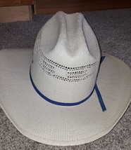 Vintage Men&#39;s Bailey&#39;s U-Rollit Western Straw Cowboy Hat Size 6 5/8 Bandera - £31.64 GBP