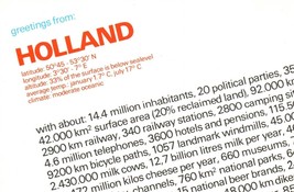 Vintage Postcard Posted Color Holland Statistics By Paul Baars - £2.28 GBP