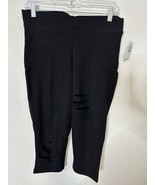 Torrid Black Asymmetrical Destroyed Slasher Pedal Pusher Leggings Size 1XL - $36.66 CAD