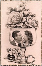 Birthday Vintage Postcard Romantic Message Couple Black Roses Edition Cl... - $5.99