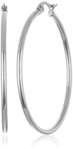 Amazon Essentials Stainless Steel Rounded Tube Hoop Earrings 40mm Silver - €10,12 EUR
