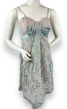 Vtg 1950’s Suzy Perette New York Gray Lace Pink Sweetheart Cocktail Dres... - £53.42 GBP