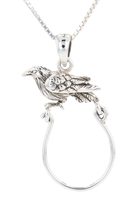 Jewelry Trends Raven Bird Charm Holder Keepsake Sterling Silver Pendant ... - $63.99