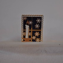 Postage Stamp Pin - Candlestick, Window and Starry Night Design - $19.80