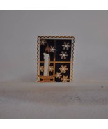 Postage Stamp Pin - Candlestick, Window and Starry Night Design - $19.80