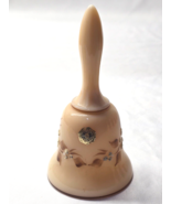 Vintage WESTMORELAND 5.2&quot; Glass Bell Hand Painted Floral Spray On Almond... - $243.67 MXN
