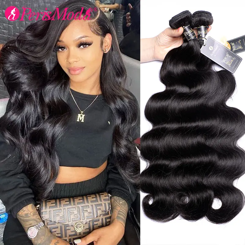 PerisModa Body Wave Bundles Human Hair 12A Remy Brazilian Weaving 1/3/4 Pcs - £459.76 GBP