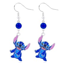 Harong Cute Stitch Crystal Stud Earrings Girl Boy Comic Trendy Jewelry Pretty Ex - £8.52 GBP